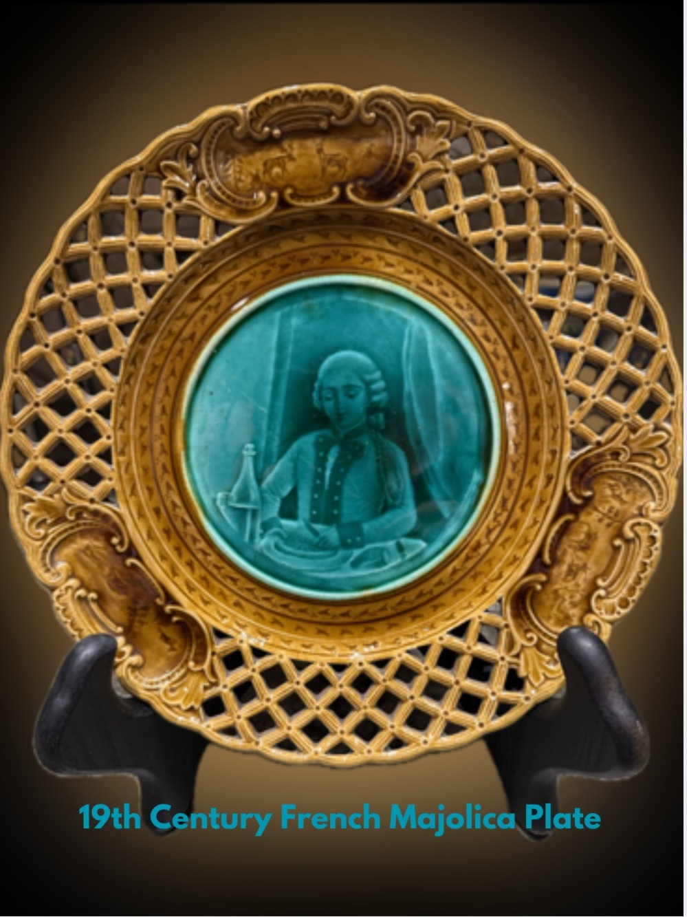 19th-century French Majolica 🍽️ MFG by the Fabrique de Rubelles Pottery Factory.